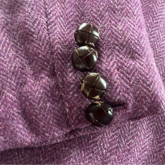 J. Crew hack-ing herringbone wool amethyst purple size 14 jacket large blazer - Picture 6 of 9